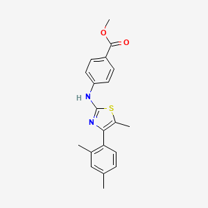 molecular formula C20H20N2O2S B3571443 methyl 4-{[4-(2,4-dimethylphenyl)-5-methyl-1,3-thiazol-2-yl]amino}benzoate 
