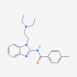 molecular formula C21H26N4O B3571452 N-{1-[2-(diethylamino)ethyl]-1H-benzimidazol-2-yl}-4-methylbenzamide 