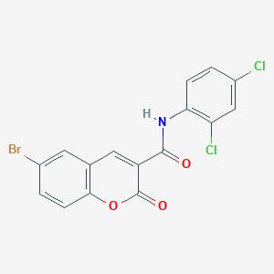 molecular formula C16H8BrCl2NO3 B3571460 6-bromo-N-(2,4-dichlorophenyl)-2-oxo-2H-chromene-3-carboxamide 