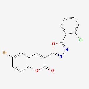 molecular formula C17H8BrClN2O3 B3571480 6-bromo-3-[5-(2-chlorophenyl)-1,3,4-oxadiazol-2-yl]-2H-chromen-2-one 