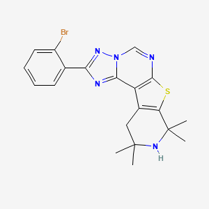 molecular formula C20H20BrN5S B3571486 2-(2-bromophenyl)-8,8,10,10-tetramethyl-8,9,10,11-tetrahydropyrido[4',3':4,5]thieno[3,2-e][1,2,4]triazolo[1,5-c]pyrimidine 