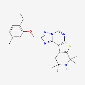 molecular formula C25H31N5OS B3571498 2-[(2-isopropyl-5-methylphenoxy)methyl]-8,8,10,10-tetramethyl-8,9,10,11-tetrahydropyrido[4',3':4,5]thieno[3,2-e][1,2,4]triazolo[1,5-c]pyrimidine 
