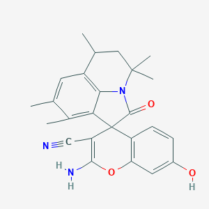molecular formula C25H25N3O3 B357150 2-amino-7-hydroxy-4',4',6',8',9'-pentamethyl-2'-oxo-5',6'-dihydro-4'H-spiro[chromene-4,1'-pyrrolo[3,2,1-ij]quinoline]-3-carbonitrile CAS No. 697244-25-0