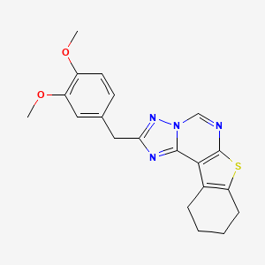 molecular formula C20H20N4O2S B3571505 2-(3,4-dimethoxybenzyl)-8,9,10,11-tetrahydro[1]benzothieno[3,2-e][1,2,4]triazolo[1,5-c]pyrimidine 