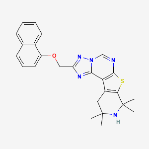 molecular formula C25H25N5OS B3571520 8,8,10,10-tetramethyl-2-[(1-naphthyloxy)methyl]-8,9,10,11-tetrahydropyrido[4',3':4,5]thieno[3,2-e][1,2,4]triazolo[1,5-c]pyrimidine 