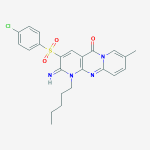 3-[(4-chlorophenyl)sulfonyl]-2-imino-8-methyl-1-pentyl-1,2-dihydro-5H-dipyrido[1,2-a:2',3'-d]pyrimidin-5-one