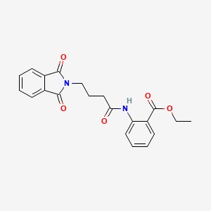 molecular formula C21H20N2O5 B3571557 ethyl 2-{[4-(1,3-dioxo-1,3-dihydro-2H-isoindol-2-yl)butanoyl]amino}benzoate 
