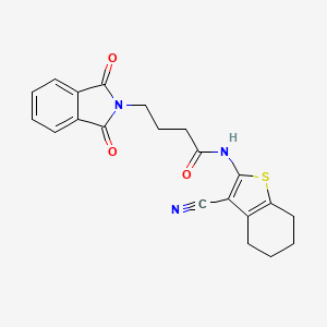 molecular formula C21H19N3O3S B3571559 N-(3-cyano-4,5,6,7-tetrahydro-1-benzothien-2-yl)-4-(1,3-dioxo-1,3-dihydro-2H-isoindol-2-yl)butanamide 