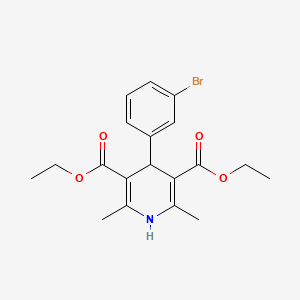molecular formula C19H22BrNO4 B3571562 diethyl 4-(3-bromophenyl)-2,6-dimethyl-1,4-dihydro-3,5-pyridinedicarboxylate 