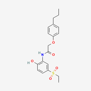molecular formula C19H23NO5S B3571573 N-[5-(ethylsulfonyl)-2-hydroxyphenyl]-2-(4-propylphenoxy)acetamide 