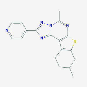 molecular formula C18H17N5S B357159 5,9-Dimethyl-2-(4-pyridinyl)-8,9,10,11-tetrahydro[1]benzothieno[3,2-e][1,2,4]triazolo[1,5-c]pyrimidine CAS No. 899382-65-1