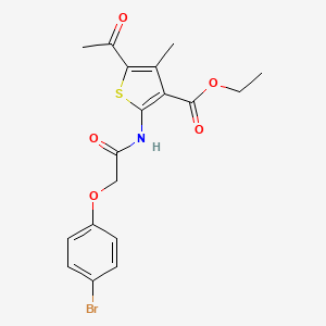 molecular formula C18H18BrNO5S B3571595 ethyl 5-acetyl-2-{[(4-bromophenoxy)acetyl]amino}-4-methyl-3-thiophenecarboxylate 