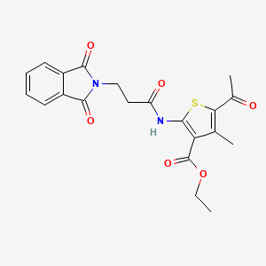 molecular formula C21H20N2O6S B3571603 ethyl 5-acetyl-2-{[3-(1,3-dioxo-1,3-dihydro-2H-isoindol-2-yl)propanoyl]amino}-4-methyl-3-thiophenecarboxylate 