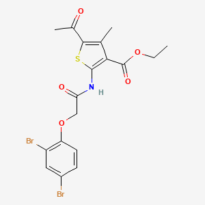 ethyl 5-acetyl-2-{[(2,4-dibromophenoxy)acetyl]amino}-4-methyl-3-thiophenecarboxylate
