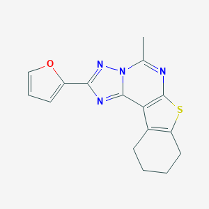 molecular formula C16H14N4OS B357163 2-(2-Furyl)-5-methyl-8,9,10,11-tetrahydro[1]benzothieno[3,2-e][1,2,4]triazolo[1,5-c]pyrimidine CAS No. 899384-31-7