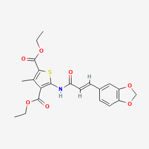 molecular formula C21H21NO7S B3571630 diethyl 5-{[3-(1,3-benzodioxol-5-yl)acryloyl]amino}-3-methyl-2,4-thiophenedicarboxylate 