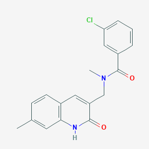3-chloro-N-[(2-hydroxy-7-methyl-3-quinolinyl)methyl]-N-methylbenzamide