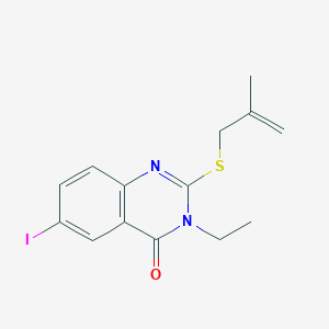 molecular formula C14H15IN2OS B357167 3-ethyl-6-iodo-2-[(2-methyl-2-propenyl)sulfanyl]-4(3H)-quinazolinone CAS No. 799808-99-4