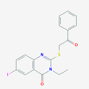 3-Ethyl-6-iodo-2-phenacylsulfanylquinazolin-4-one