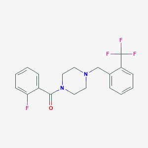 molecular formula C19H18F4N2O B3571710 1-(2-fluorobenzoyl)-4-[2-(trifluoromethyl)benzyl]piperazine 