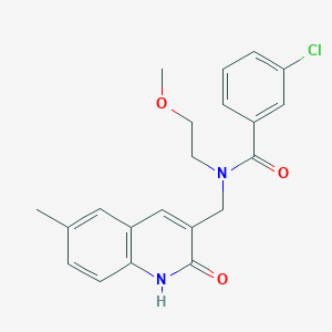 molecular formula C21H21ClN2O3 B357174 3-chloro-N-[(2-hydroxy-6-methyl-3-quinolinyl)methyl]-N-(2-methoxyethyl)benzamide CAS No. 839680-62-5