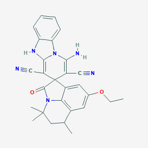 1-Amino-8'-ethoxy-4',4',6'-trimethyl-4',5,5',6'-tetrahydro-2'-oxospiro(pyrido[1,2-a]benzimidazole-3,1'-pyrrolo[3,2,1-ij]quinoline)-2,4-dicarbonitrile