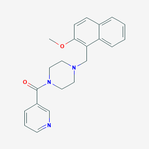 molecular formula C22H23N3O2 B3571796 1-[(2-Methoxynaphthalen-1-YL)methyl]-4-(pyridine-3-carbonyl)piperazine 