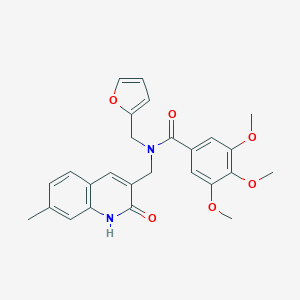 N-(2-furylmethyl)-N-[(2-hydroxy-7-methyl-3-quinolinyl)methyl]-3,4,5-trimethoxybenzamide