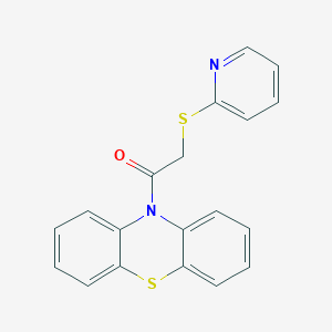 molecular formula C19H14N2OS2 B3571825 10-[(2-pyridinylthio)acetyl]-10H-phenothiazine 