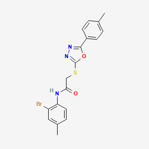 molecular formula C18H16BrN3O2S B3571835 N-(2-bromo-4-methylphenyl)-2-{[5-(4-methylphenyl)-1,3,4-oxadiazol-2-yl]thio}acetamide 