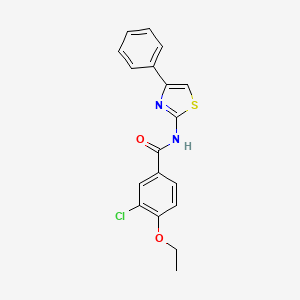 molecular formula C18H15ClN2O2S B3571849 3-chloro-4-ethoxy-N-(4-phenyl-1,3-thiazol-2-yl)benzamide 