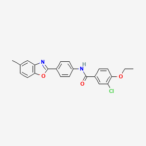 3-chloro-4-ethoxy-N-[4-(5-methyl-1,3-benzoxazol-2-yl)phenyl]benzamide
