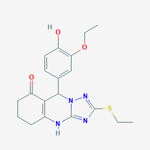 9-(3-ethoxy-4-hydroxyphenyl)-2-(ethylsulfanyl)-5,6,7,9-tetrahydro[1,2,4]triazolo[5,1-b]quinazolin-8(4H)-one