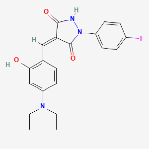 molecular formula C20H20IN3O3 B3571878 4-[4-(diethylamino)-2-hydroxybenzylidene]-1-(4-iodophenyl)-3,5-pyrazolidinedione 