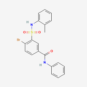 molecular formula C20H17BrN2O3S B3571883 4-bromo-3-{[(2-methylphenyl)amino]sulfonyl}-N-phenylbenzamide 