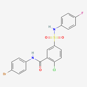 molecular formula C19H13BrClFN2O3S B3571905 N-(4-bromophenyl)-2-chloro-5-{[(4-fluorophenyl)amino]sulfonyl}benzamide 