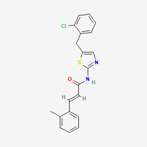 molecular formula C20H17ClN2OS B3571914 N-[5-(2-chlorobenzyl)-1,3-thiazol-2-yl]-3-(2-methylphenyl)acrylamide 