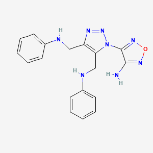 molecular formula C18H18N8O B3571918 4-[4,5-bis(anilinomethyl)-1H-1,2,3-triazol-1-yl]-1,2,5-oxadiazol-3-amine 