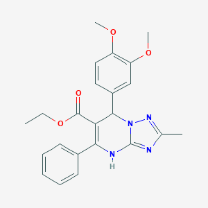molecular formula C23H24N4O4 B357192 Ethyl 7-(3,4-dimethoxyphenyl)-2-methyl-5-phenyl-4,7-dihydro[1,2,4]triazolo[1,5-a]pyrimidine-6-carboxylate CAS No. 727407-38-7