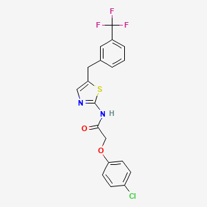 molecular formula C19H14ClF3N2O2S B3571925 2-(4-chlorophenoxy)-N-{5-[3-(trifluoromethyl)benzyl]-1,3-thiazol-2-yl}acetamide 