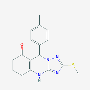 molecular formula C17H18N4OS B357193 9-(4-methylphenyl)-2-(methylsulfanyl)-5,6,7,9-tetrahydro[1,2,4]triazolo[5,1-b]quinazolin-8(4H)-one CAS No. 727395-09-7