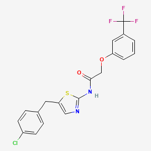 molecular formula C19H14ClF3N2O2S B3571940 N-[5-(4-chlorobenzyl)-1,3-thiazol-2-yl]-2-[3-(trifluoromethyl)phenoxy]acetamide 