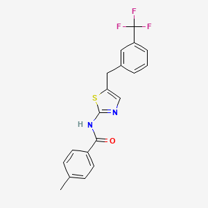 molecular formula C19H15F3N2OS B3571941 4-methyl-N-{5-[3-(trifluoromethyl)benzyl]-1,3-thiazol-2-yl}benzamide CAS No. 303093-72-3