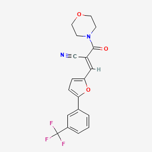 molecular formula C19H15F3N2O3 B3571972 2-(4-morpholinylcarbonyl)-3-{5-[3-(trifluoromethyl)phenyl]-2-furyl}acrylonitrile 