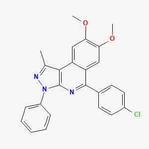 molecular formula C25H20ClN3O2 B3571980 5-(4-chlorophenyl)-7,8-dimethoxy-1-methyl-3-phenyl-3H-pyrazolo[3,4-c]isoquinoline 