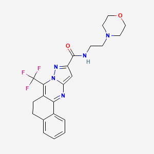 molecular formula C22H22F3N5O2 B3571991 N-[2-(4-morpholinyl)ethyl]-7-(trifluoromethyl)-5,6-dihydrobenzo[h]pyrazolo[5,1-b]quinazoline-10-carboxamide 