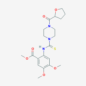 molecular formula C20H27N3O6S B357200 Methyl 4,5-dimethoxy-2-[[4-(oxolane-2-carbonyl)piperazine-1-carbothioyl]amino]benzoate CAS No. 831236-79-4