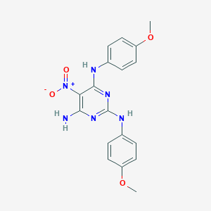 molecular formula C18H18N6O4 B357202 N~2~,N~4~-bis(4-methoxyphenyl)-5-nitropyrimidine-2,4,6-triamine CAS No. 799834-17-6