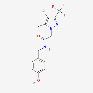 2-[4-chloro-5-methyl-3-(trifluoromethyl)-1H-pyrazol-1-yl]-N-(4-methoxybenzyl)acetamide