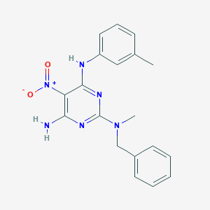 {4-Amino-6-[(3-methylphenyl)amino]-5-nitropyrimidin-2-yl}methylbenzylamine